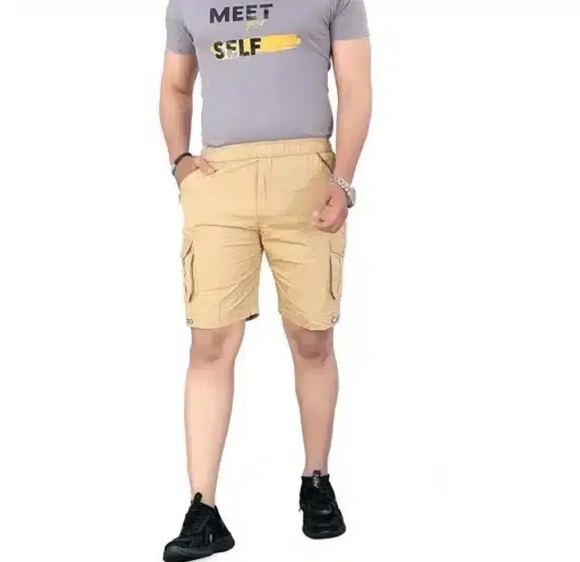 Cotton Cargo Shorts for Men (Beige, 28)