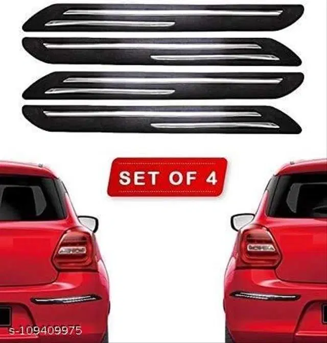 Rubber Car Bumper Protector, Black, Pack of 4