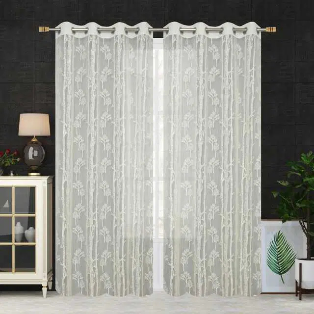 Homefab Polyester Curtains, Cream, 5 Feet, HF-142