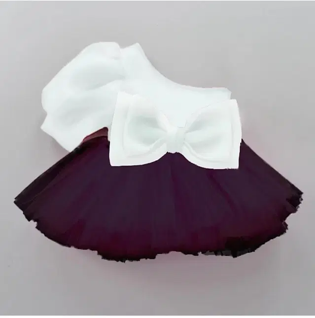 Net Solid Frock for Girls (White & Purple, 9-12 Months)