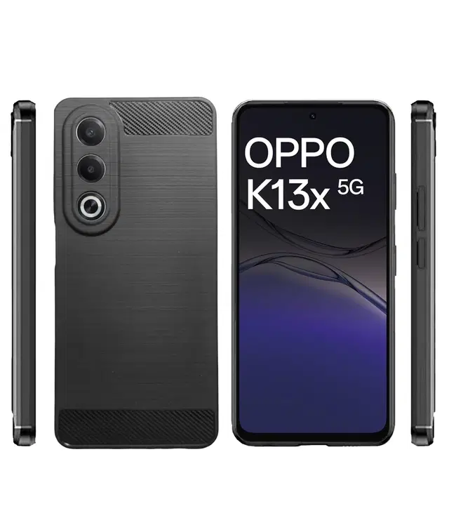 Rubber Mobile Back Cover for OPPO K13x 5G (Black)