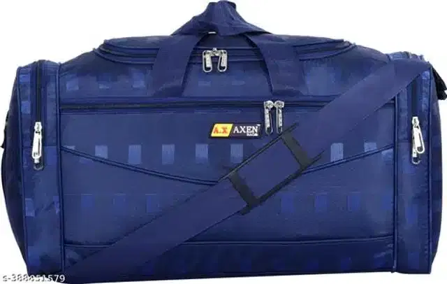 Polyester Trolley Duffel Bag for Men & Women, Navy Blue