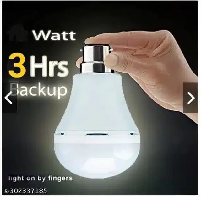 Plastic Rechargeable LED Bulb, White, 9 W