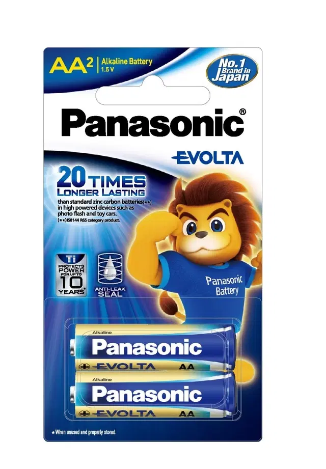 Panasonic EVOLTA premium Alkaline AA Battery,, Pack of 2