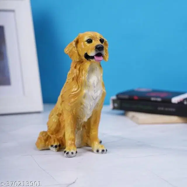 Resin Dog Showpiece for Home Decor, Brown