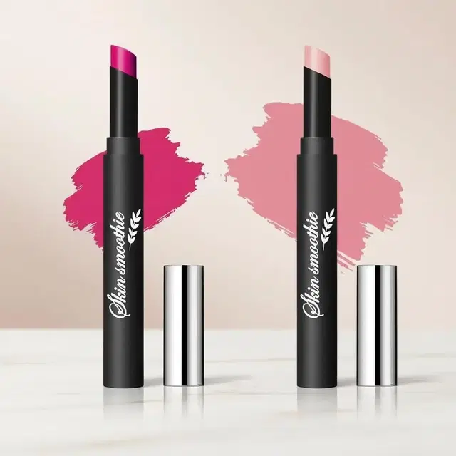 Skin Smoothie Lip Crayon, Coral, Hot Pink [Pack of 2]