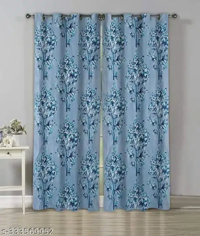 Polyester Curtain for Door, Multicolor, 7 Feet
