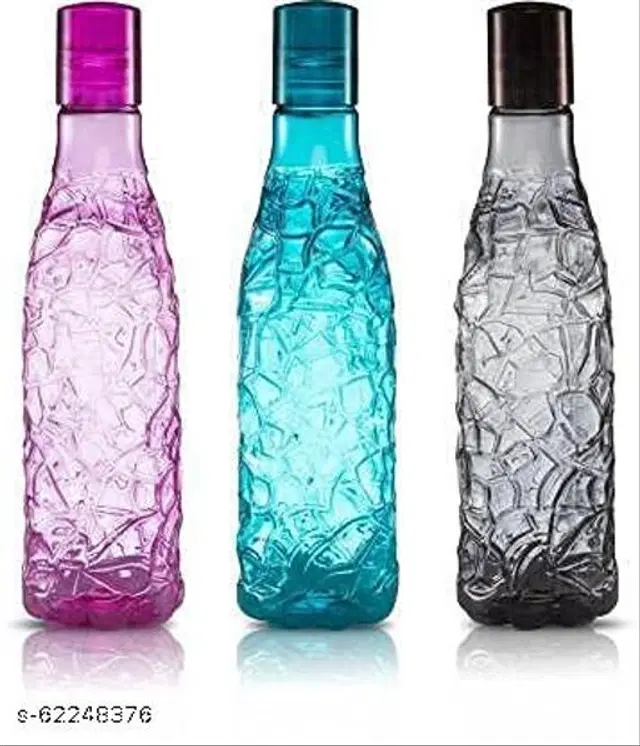 Plastic Water Bottles, Multicolor, 1000 ml, Pack of 3