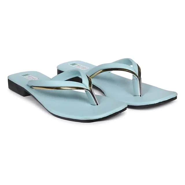 Zakozee Synthetic Handmade Flats For Women, Sky Blue (6)