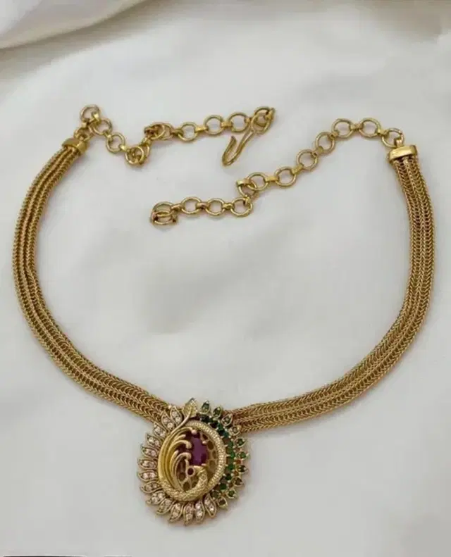 Zircon Gold-plated Copper Jewellery Set for Women (Bronze, Free Size)