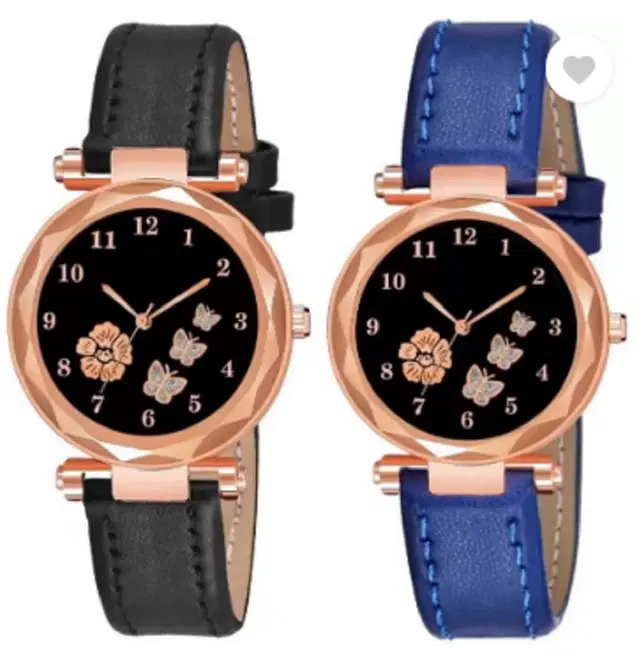 Analog Watch for Women & Girls, Pack of 2 (Multicolor)