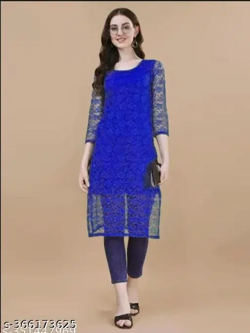 Net Kurti for Women,  Blue  (S)