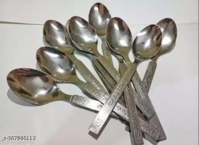 Stainless Steel Spoons, Silver, Pack of 12