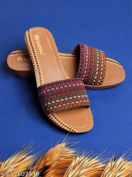 Inblu Flip-flops for Women (Brown, 7)