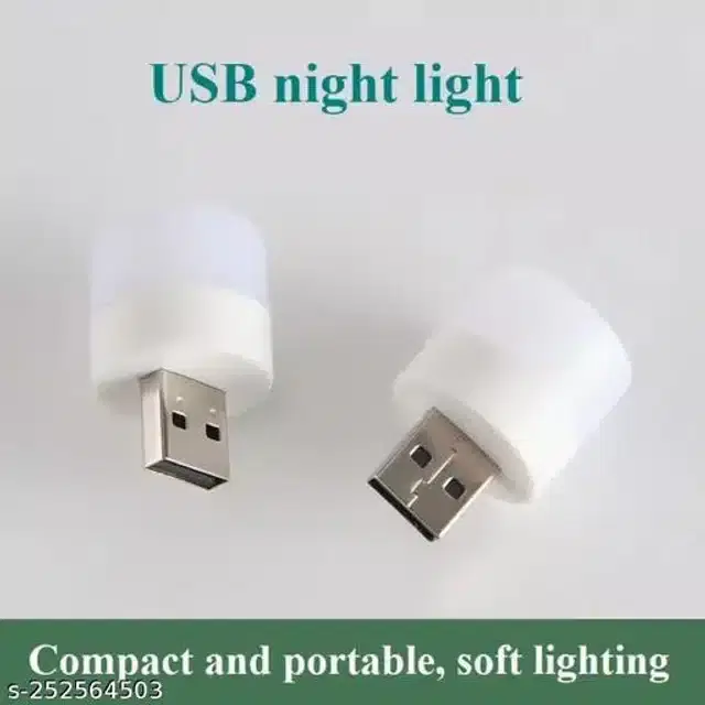 Mini USB LED Bulb With Micro OTG Adapter, Black & White, Pack of 2