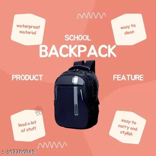 Rubber Backpack for Men & Women, Black