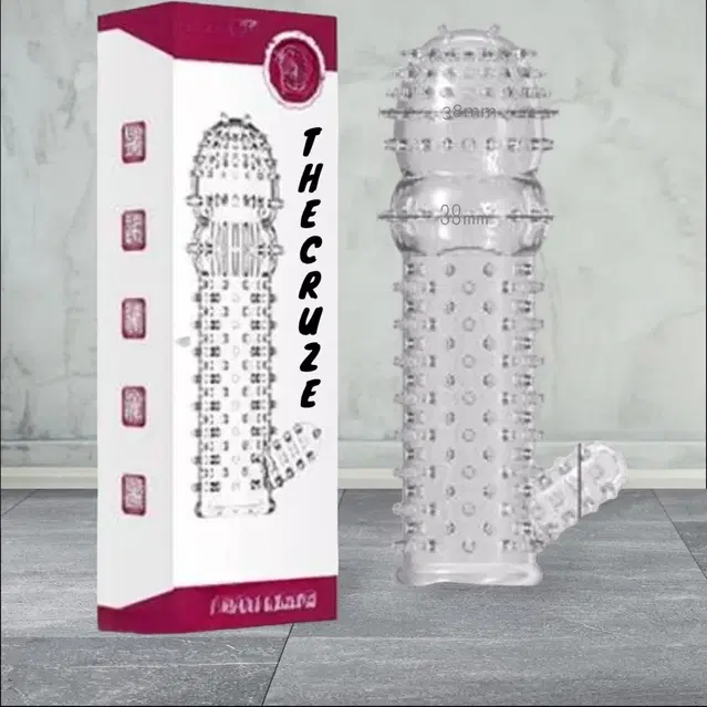 Crystal Dotted Reusable Condom for Men, Transparent, Pack of 1