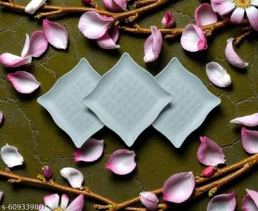 Plastic Plates for Kitchen, White, Pack of 6