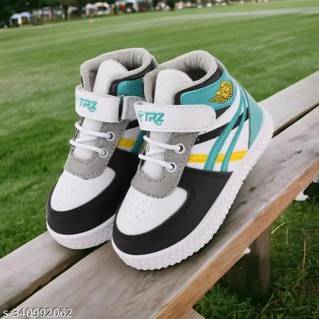 Boots for Boys (White & Sea Green, 12-18 Months)