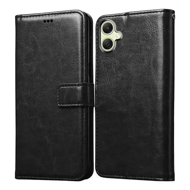 Artificial Leather Mobile Flip Cover for Tecno Km4 / Spark Go 2, Black