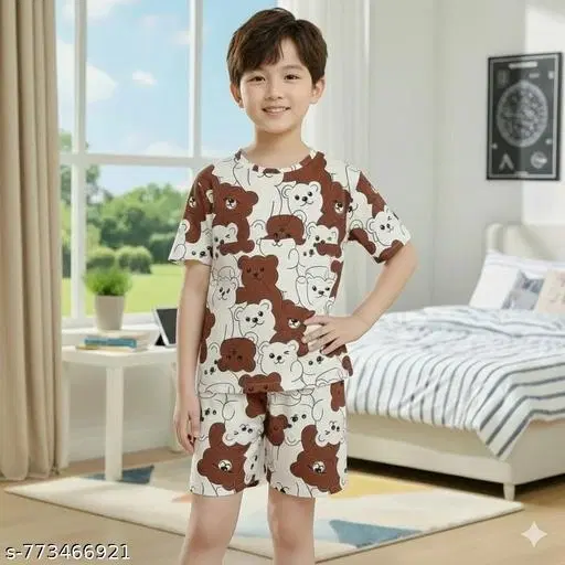 Night Suit for Boys (White, 6-7 Years)