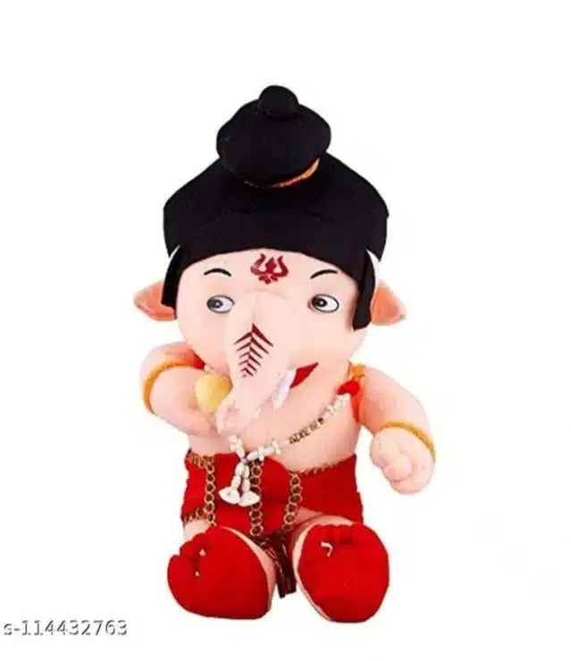 Stuffed Ganesha Toy for Kids, Red