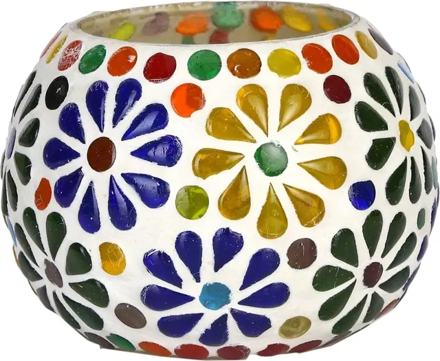 Glass Decorative Tea Light Holders, Multicolor