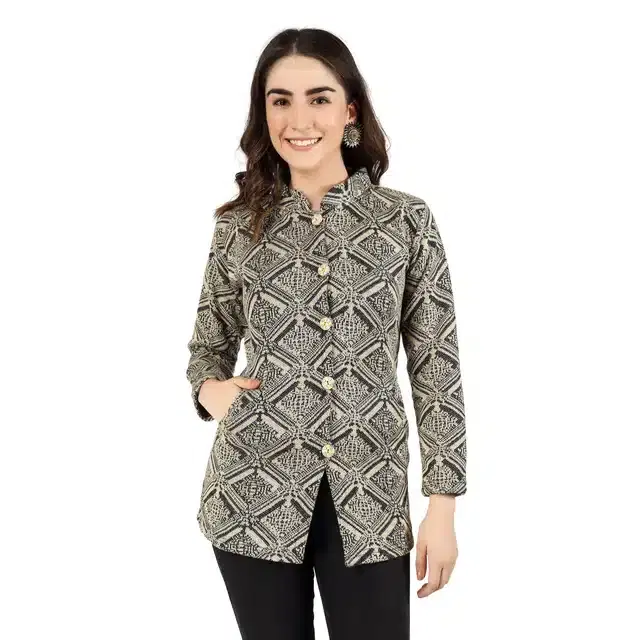 Woollen Blend Full Sleeves Cardigan for Women (Beige, M)