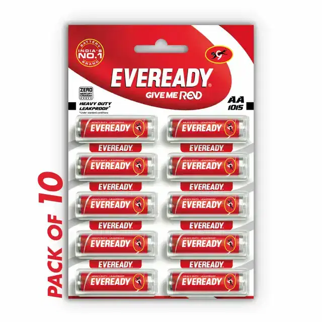 Eveready Carbon Zinc Battery 1012 AAA, Pack Of 10