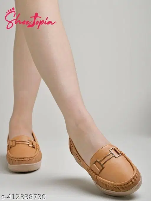 Solid Loafers for Women (Beige, IND-3)