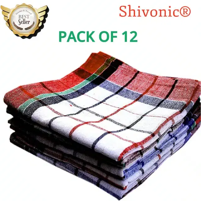 Cotton Multipurpose Kitchen Towels, Pack of 12, Multicolor