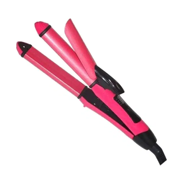 2in1 Hair Straightener and Curler, Pink (1000 W)