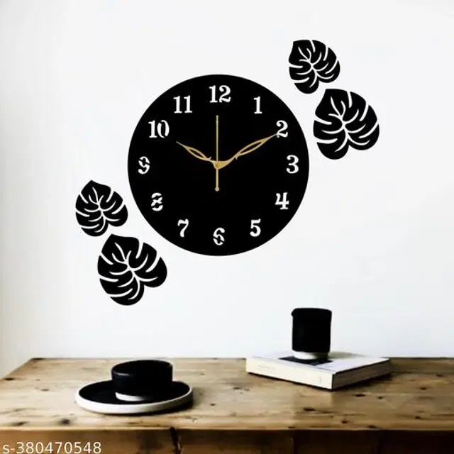 Wooden Wall Clock, Black