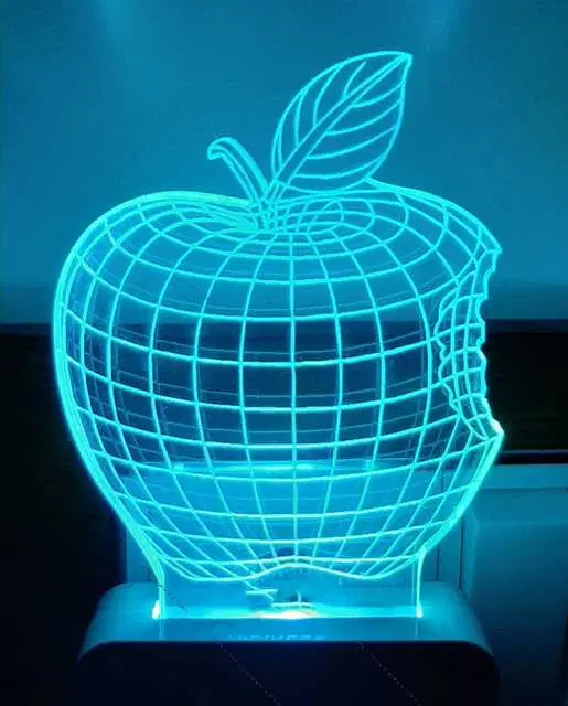 Plastic 7 Color Changing 3D Led Night Lamp For Living Room, Ms-091