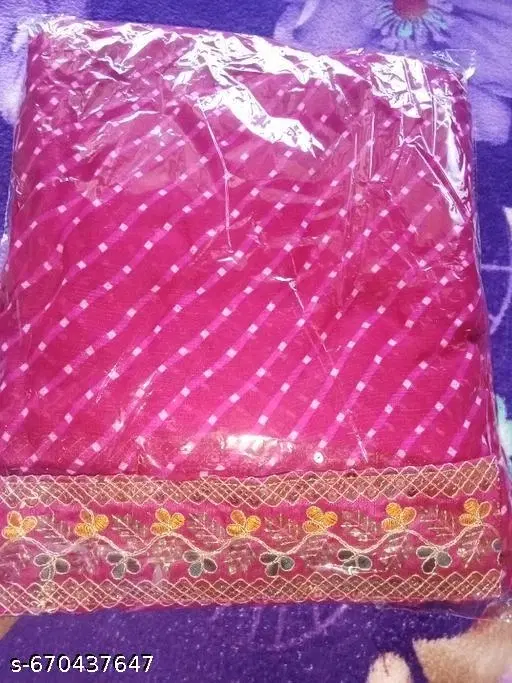 Chiffon Embellished Saree For Women, Pink