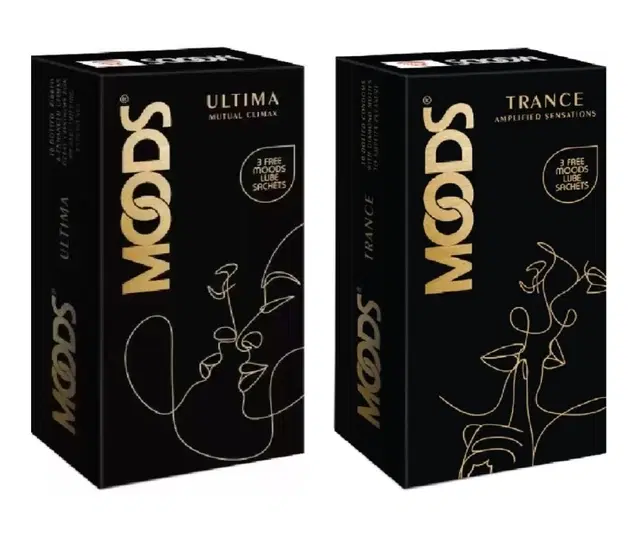 Mood Ultima Mutual Climax Condom, 10 Pcs with 1 Moods Trance Amplified Sensations Condom, 10 Pcs, Set of 2