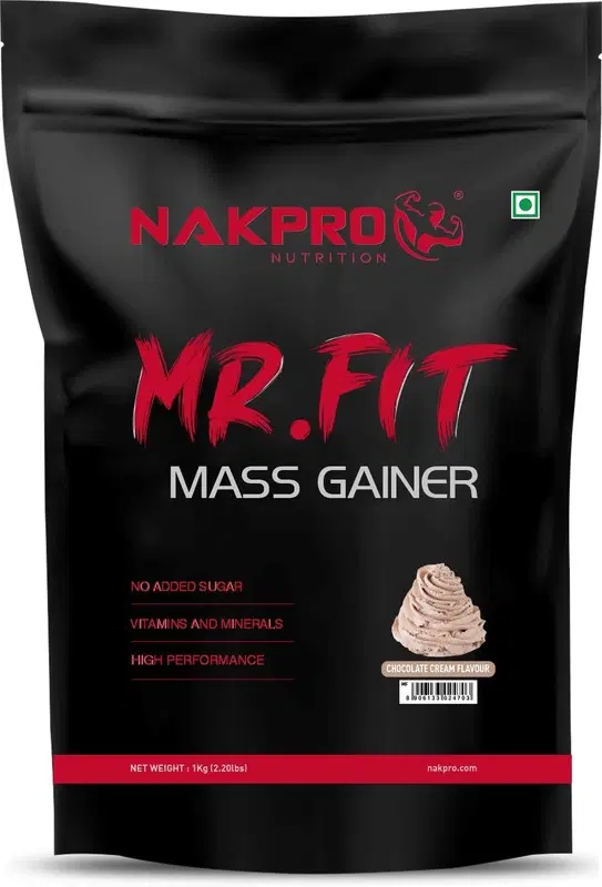 Nakpro Mr. Fit Super Fast Weight Gainers/Mass Gainers 1 Kg, Cream Chocolate