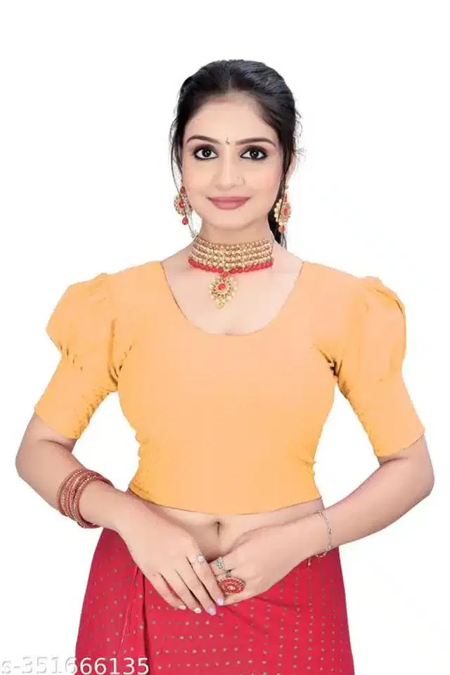 Half Sleeves Blouse for Women (Golden, 28)