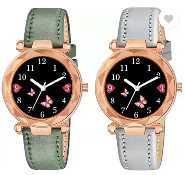 Analog Watch for Women, Pack of 2 (Multicolor)