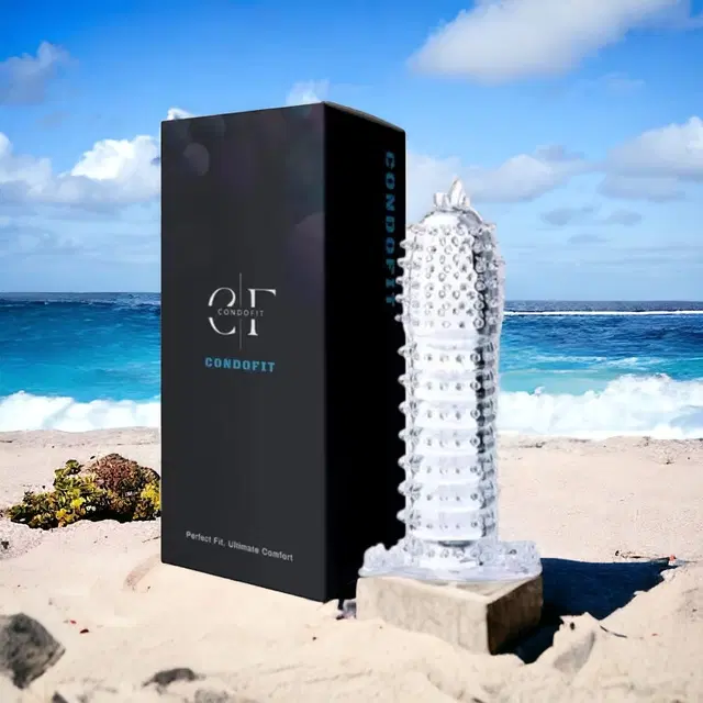 A R Silicone Crystal Dotted Condom for Men, Transparent