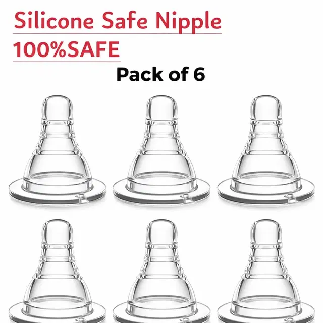 Feeding bottles silicone nipples (Pack of 6)