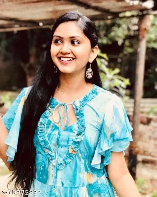 Gown for Women (Aqua Blue, S)