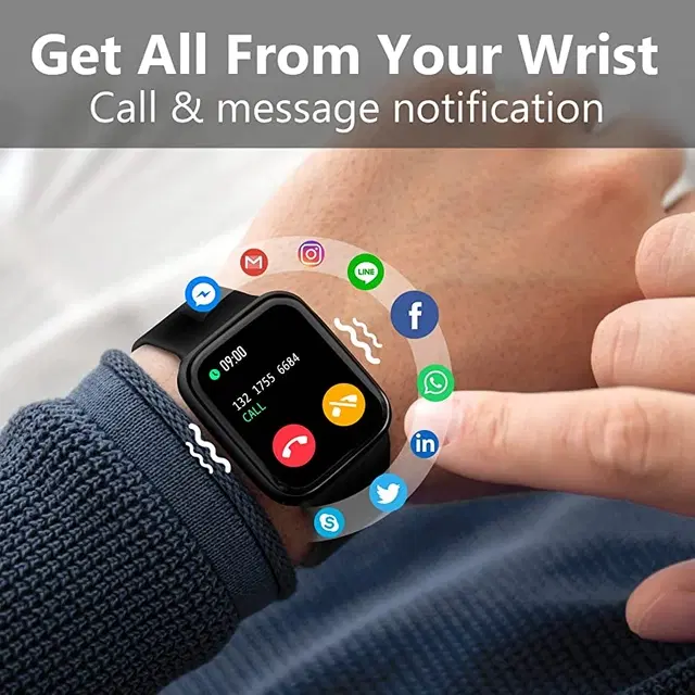 Smartwatch for Men & Women, Black