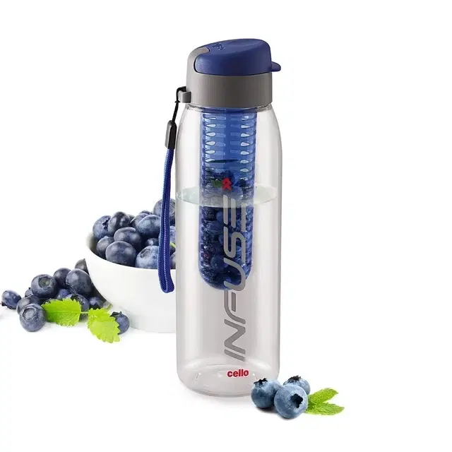 Cello Infuse Bottle, 800 ml, Blue | BPA-Free & Food-Grade | Leak-Proof Cap