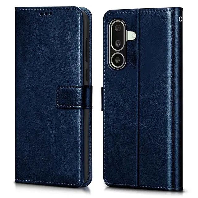 Artificial Leather Mobile Flip Cover for Samsung F36 5G / M36 5G (Blue)