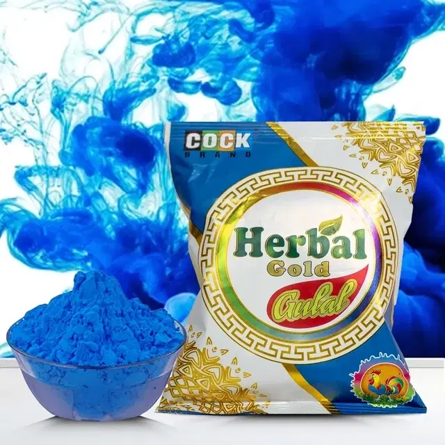 Cock Herbalgold Blue Gulal 70G (Pack of 1)