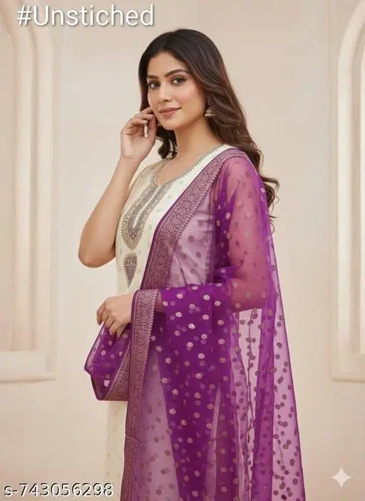 Silk Blend Punjabi/All Over Suits for Women (, 7.05 meter (4XL)) (Multicolor, Un Stitched)