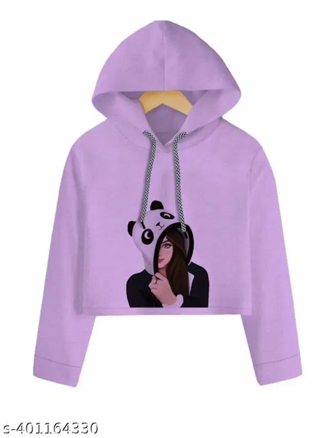 Cotton Blend Hoodie for Girls (Purple, 9-10 Years)