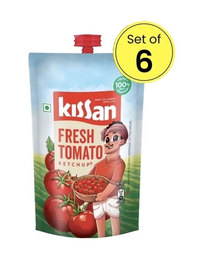 Kissan Fresh Tomato Ketchup, 6X80 g (Pack Of 6)