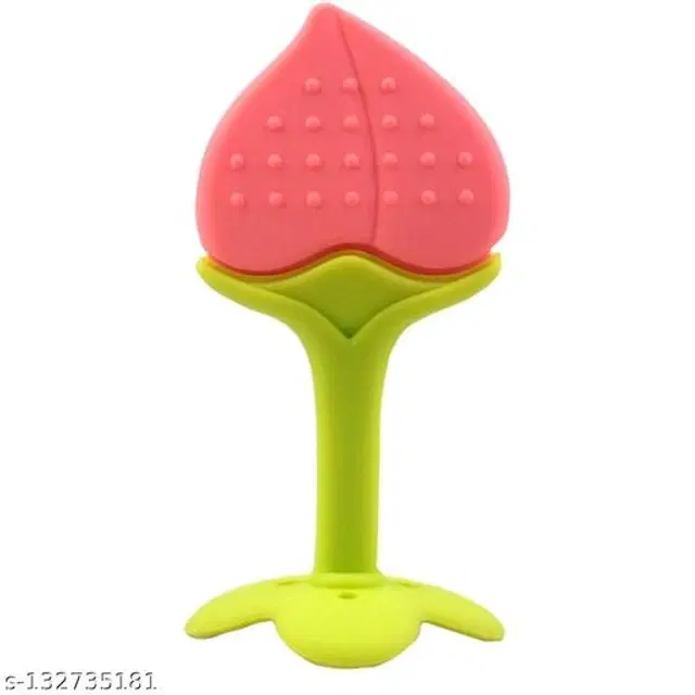 Silicone Teether for Baby, Pink & Green